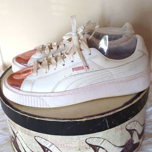 Puma White Leather Sneakers